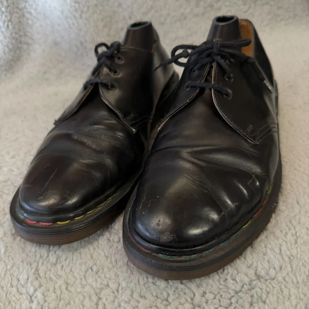 DR MARTENS 1461  Oxford Shoes Mens 10 Black Leather Made in England Streetwear